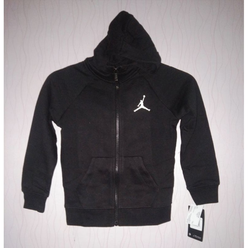 Original 100 % Jaket Anak Nike Air Jordan Cotton Hoodie Black