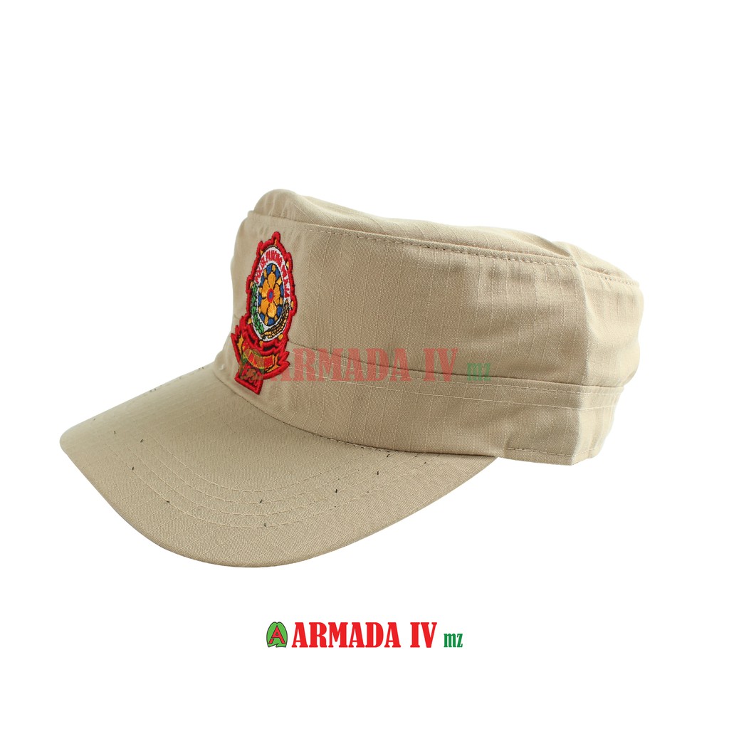 Topi Komando SAT POL PP Logo Timbul Krem