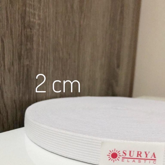 

SALE!! Karet elastik merek Surya ukuran 2cm per roll (25 meter)