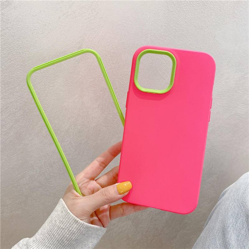 3 In 1 Soft Case Bumper Silikon Warna Permen Shockproof Cover Iphone 13 12 11 Pro Max X Xs Max