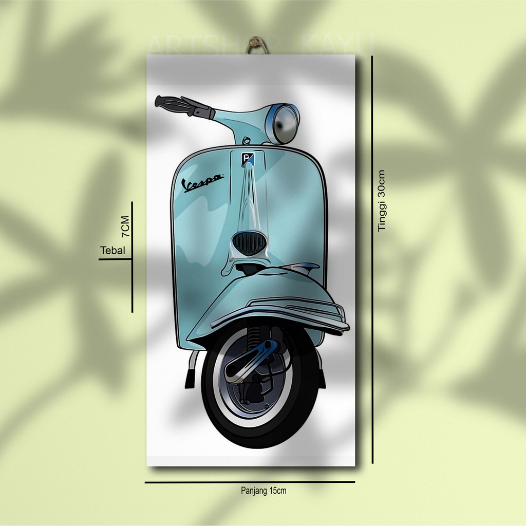 Hiasan dinding VESPA Hiasan Kamar Poster Kayu Pajangan Rumah/ dekorasi dinding / Walldecor