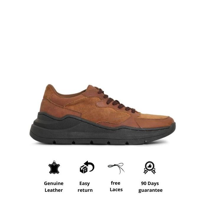 Otiv Alegre Brown - Sepatu Sneakers Kulit Sepatu Casual Pria