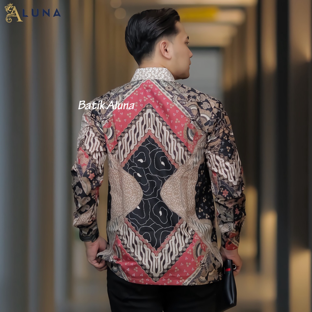 BAJU KEMEJA BATIK PRIA COWOK COWO LENGAN PANJANG REGULAR ATASAN BATIK PREMIUM PRIA BATIK PRABUSENO KONDANGAN BATIK COUPLE PASANGAN KEMEJA BATIK PEKALONGAN LAKI LAKI PRIA KEKINIAN ORIGINAL MODERN BAJU SERAGAM BATIK SOLO KANTOR BATIK JUMBO ALUNA PCW 008