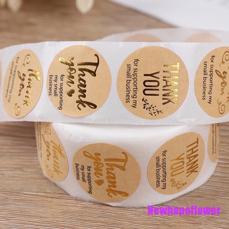 

500pcs/Roll Sticker Label Bulat tulisan thankyou