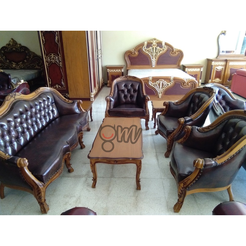 Set Meja Kursi Tamu Louis Jati Meuble Jepara
