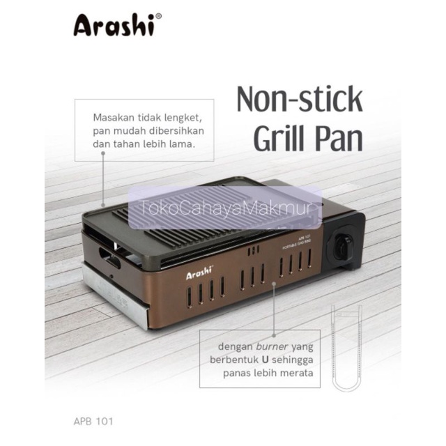 Arashi Kompor Gas BBQ Portable 2 Fungsi APB 101 / Kompor Barbeque