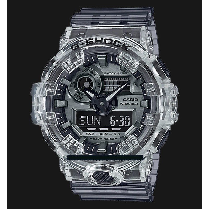 Casio G Shock Ga 700sk 1adr Men Grey Digital Analog Dial Grey Resin Strap Shopee Indonesia