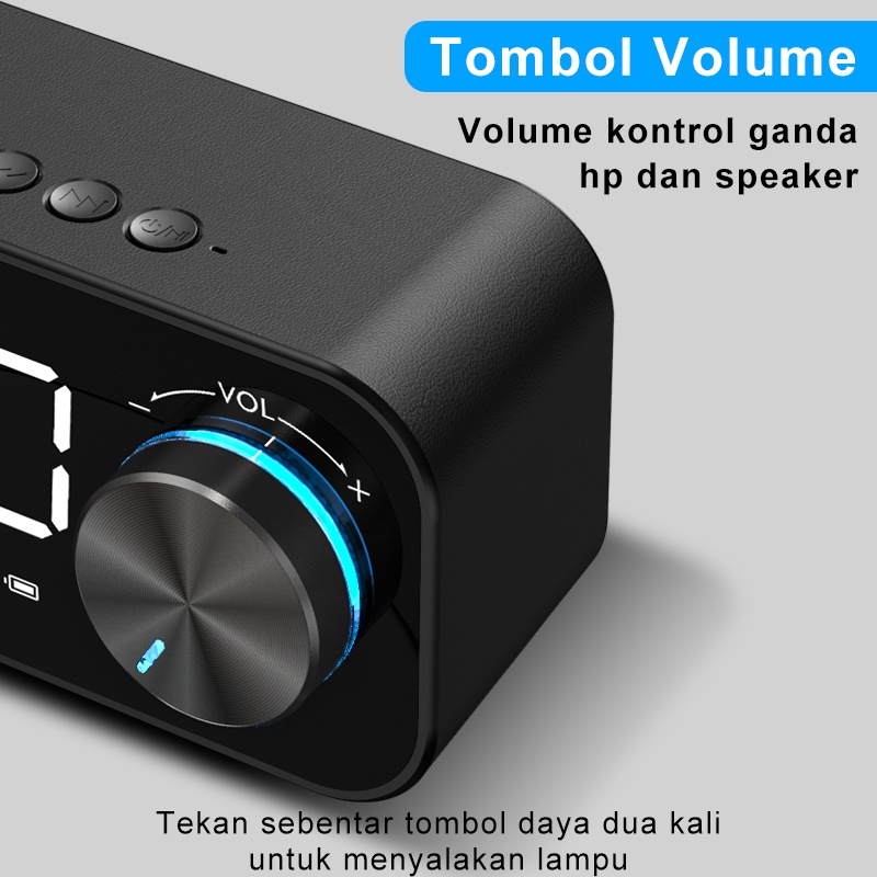 ColorCoral Speaker Bluetooth Portable Bass Jam Alarm Clock LED Display Spiker Bluetooth Speaker Wireless