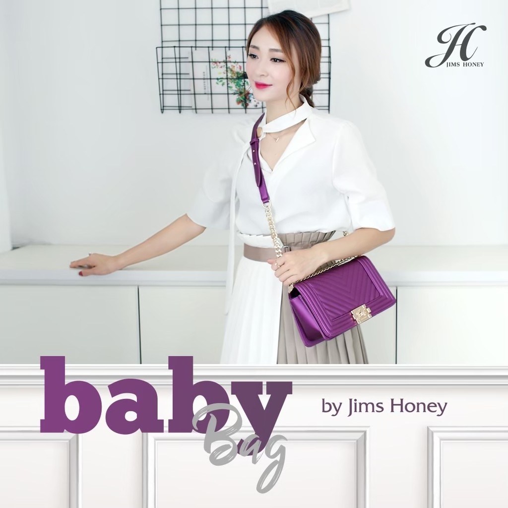 JIMS HONEY JH Baby Bag Tas Selempang Mewah Pesta Shoulder Bag Tali Rantai Kulit Sintetis JIMSHONEY