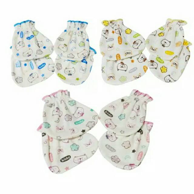 Sarung tangan dan kaki  bayi baby bib