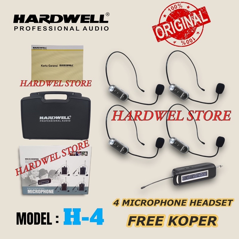 Mic Wireless Headset / Mic Bando Isi 4 Hardwell H4 / H 4 Original Microphone Headset