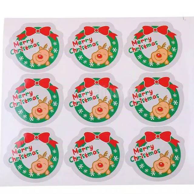 

(1 lembar) stiker christmas / sticker tema natal rudolph diy