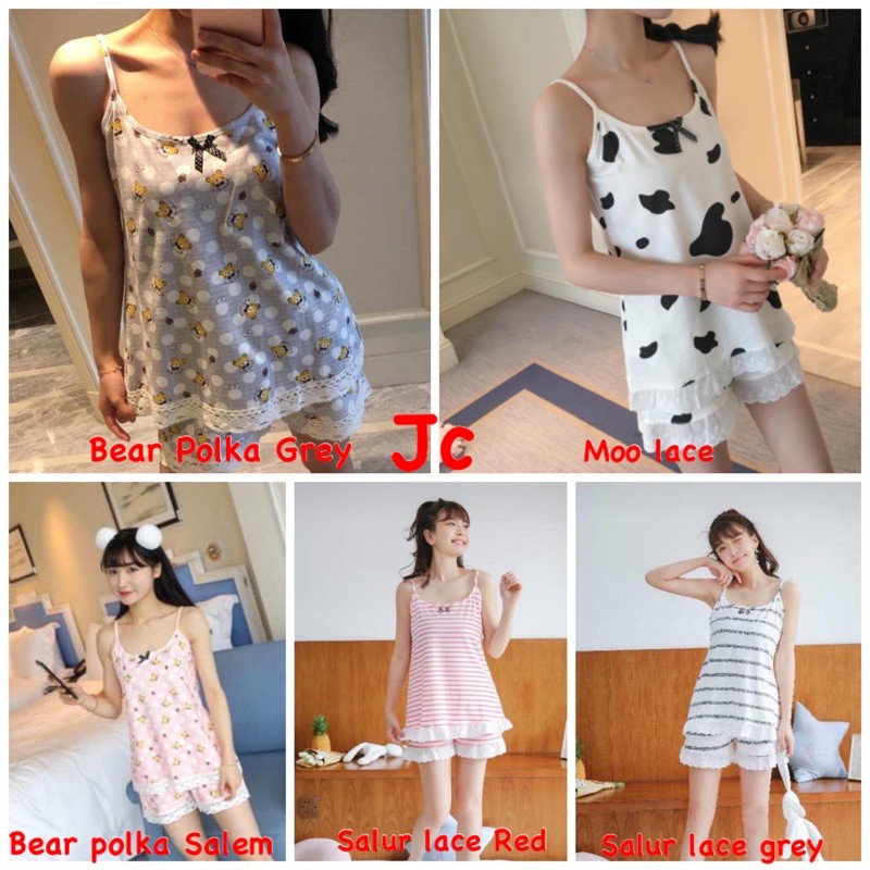 JC- Set TankTop Sexy Import HP / Stelan wanita sexy / Set Kensi Tanktop import / Piyama Set Tanktop Import