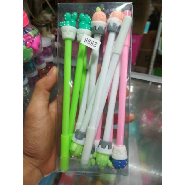 

Pulpen gel karakter Kaktus Lucu isi 12 pcs
