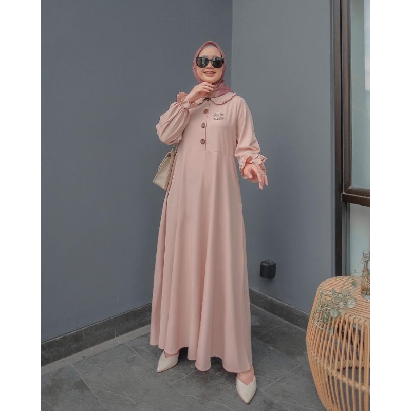 gamis moscrepe terbaru melva dress lebaran
