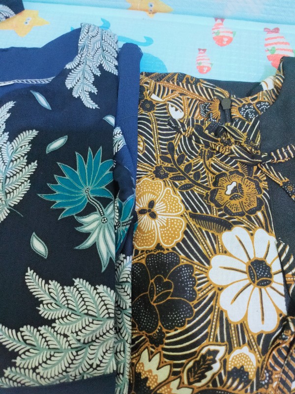Ori Atasan Blus Batik Wanita Modern Halus Dolby Kombinasi Brokat Polos