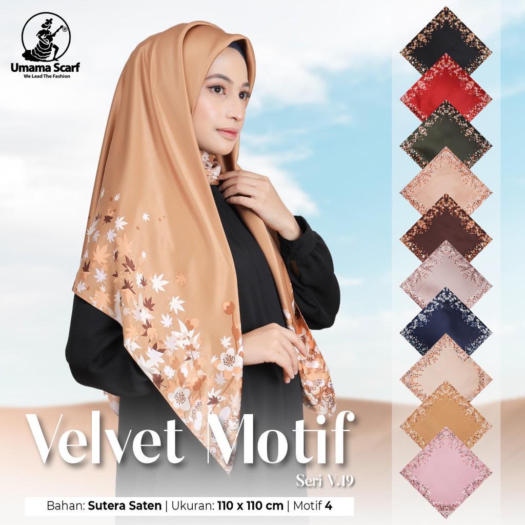 Segiempat Motif Hijab SILK OLIVIA MOTIF UMAMA 110x110 Butter Silk Velvet Motif-V.19 Motif 4