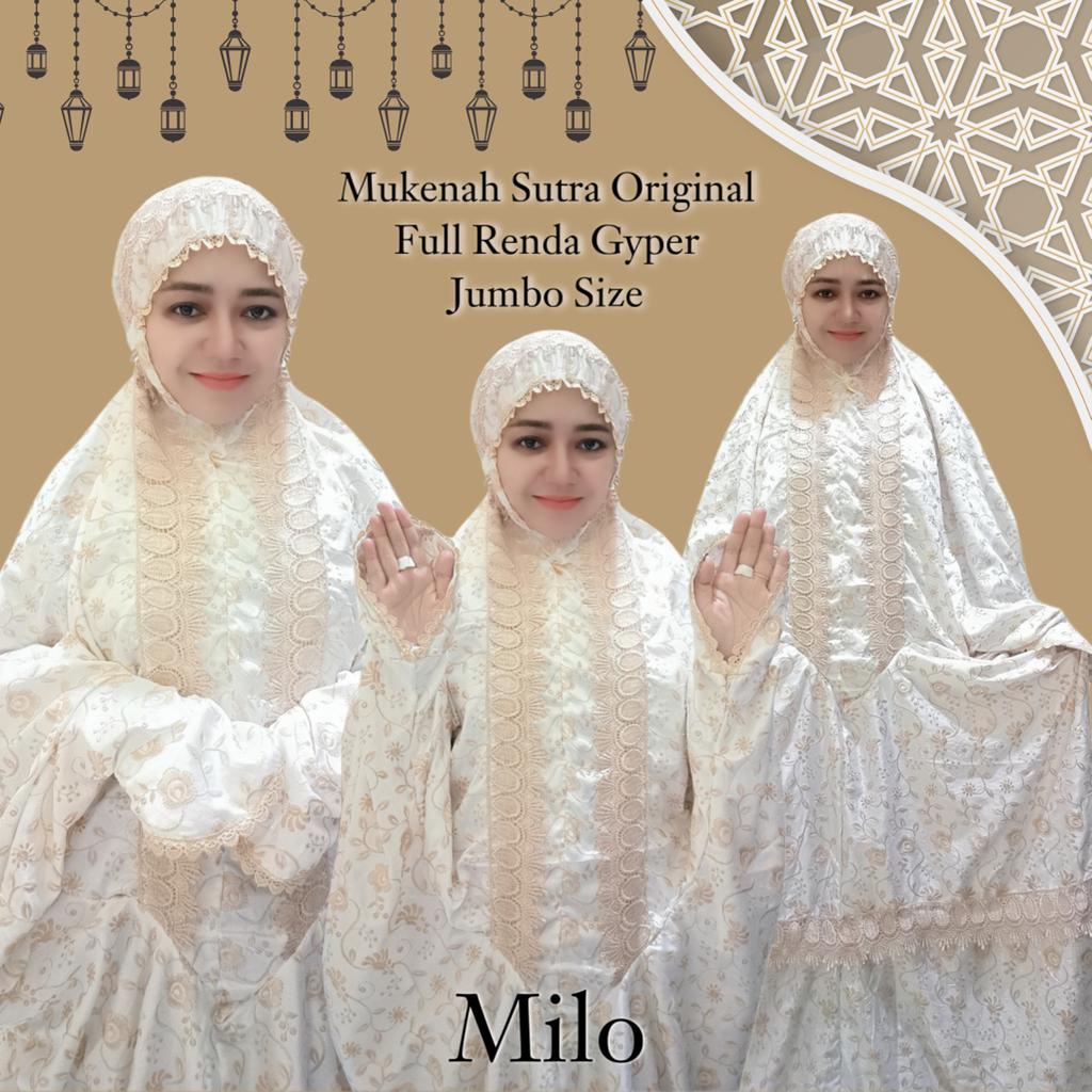(real pict) MUKENA TERUSAN SUTRA JEPANG ORIGINAL BORDIR MEWAH HANTARAN