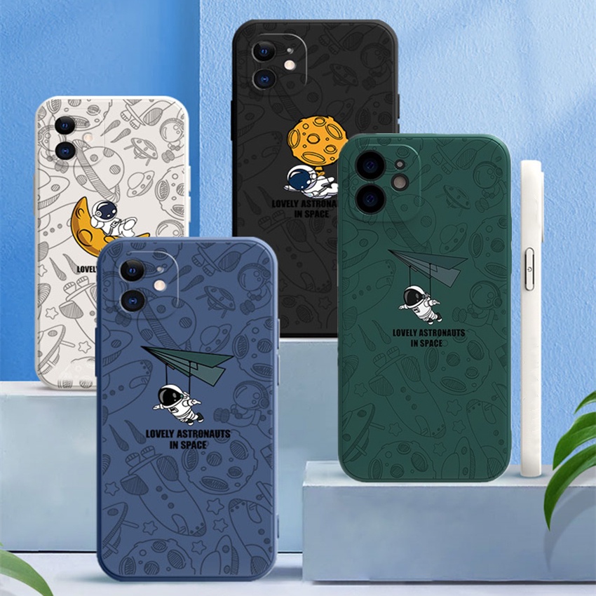 Soft Case OPPO A17 Reno 8T A57 A77 A16 A15 A54 A94 Reno 7 4G 5F 4F A53 A33 A52 A92 A5S A12 A7 A1K A3S F9 A37 Reno 6 C11 Motif Astronot