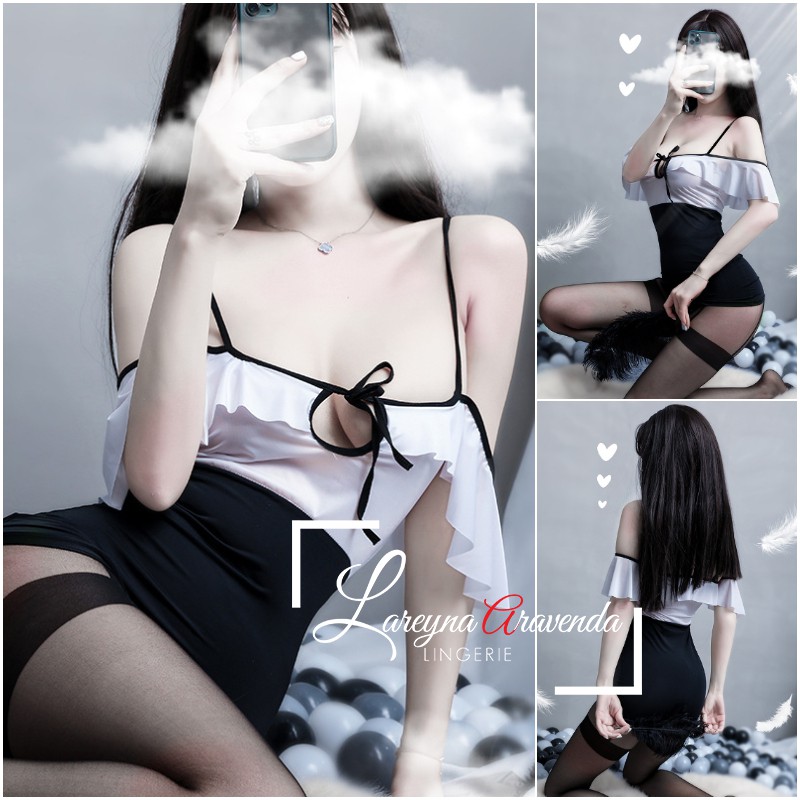 Set Lingerie + G String Seksi Model Charming Gown LG281