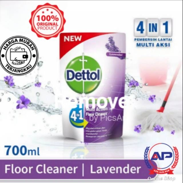Dettol Pembersih Lantai Lavender 700ml Multi Action 4 In 1