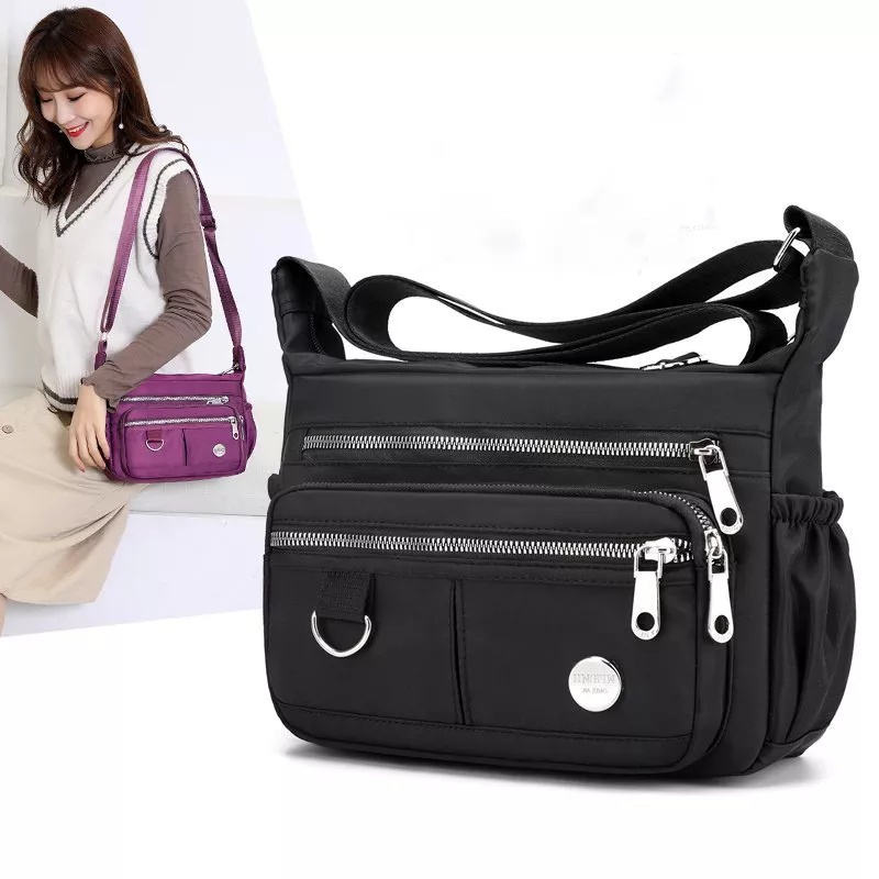 TAS SELEMPANG WANITA NYLON WATERPROOF IMPORT BISA DI JINJING SLING BAG 1136