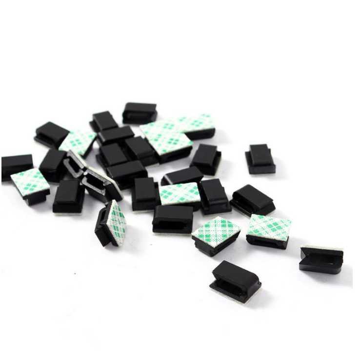 Klip Kabel Tempel untuk Manajemen Kabel 30PCS - LP124 [Hitam]