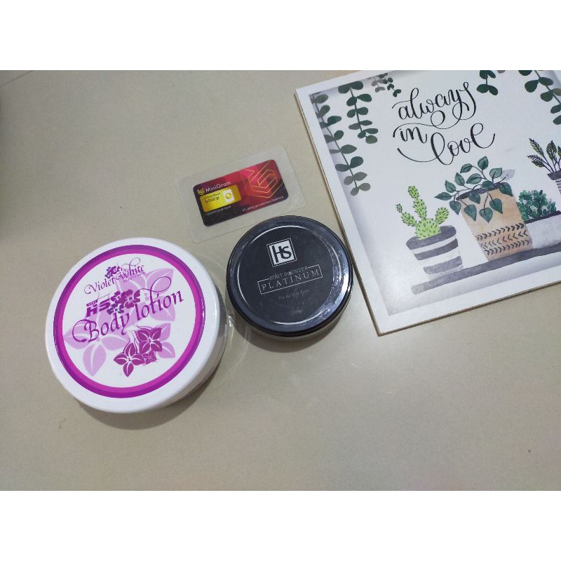 HS BODY LOTION 250gr + HS BOOSTER PLATINUM AMPUH MEMUTIHKAN