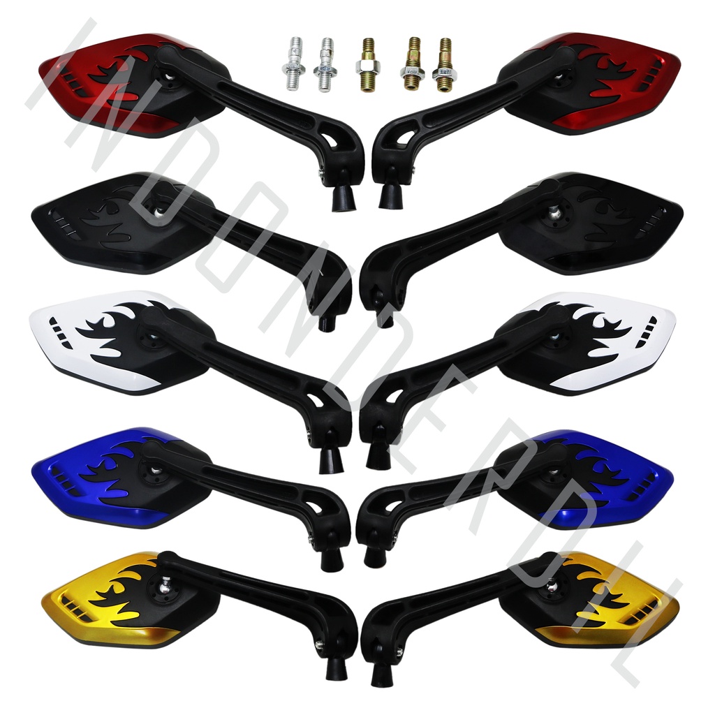 Spion-Sepion-Kaca Kanan Kiri Set Variasi Api J002 Untuk Semua Jenis Motor-Universal Beat/Mio/Vario/Tiger/PCX/NMAX/Aerox/Scoopy/Revo/Grand/Jupiter/DLL