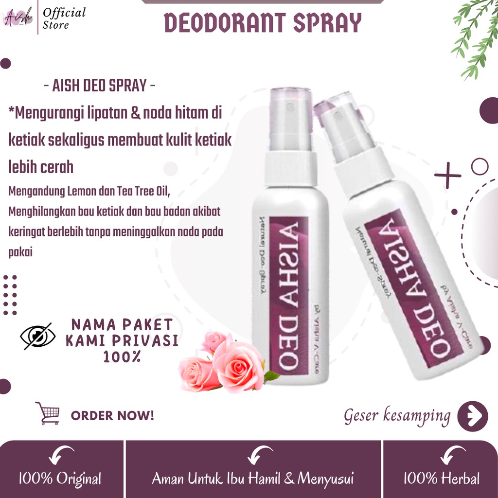 Deo Deodorant Deodoran Tawas Spray Wanita Herbal Alami Menghilangkan Penghilang Bau Ketiak Pencerah 