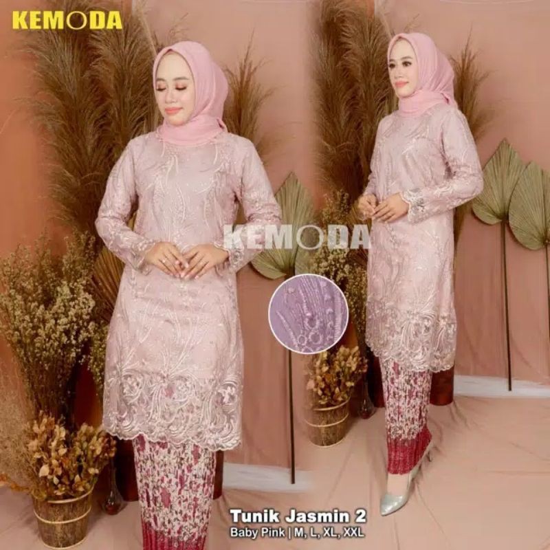 PRODUK ORIGINAL SETELAN KEBAYA TUNIK JASMIN/KEBAYA REAL PICT/KEBAYA MODERN/TULLE PREMIUM