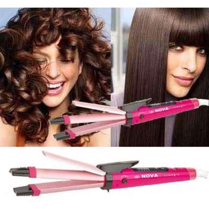 Catok Rambut Nova NHC-2009 Catokan Rambut Nova Pelurus Keriting 2 In 1 Hair Straightener