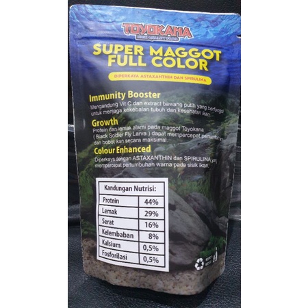 Super Maggot Full Color Toyokana 50 Gr Maggot Kering BSF Pakan Ikan Predator