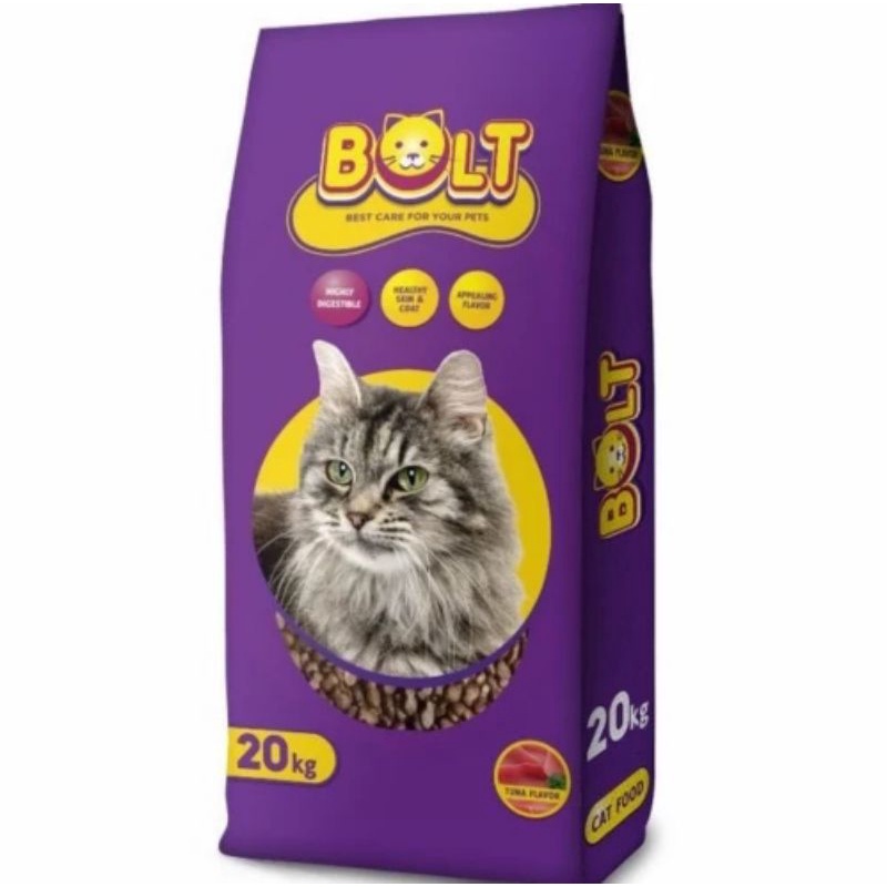 Grab gojek makanan kucing Bolt 20kg bolt tuna cat food- bentuk ikan