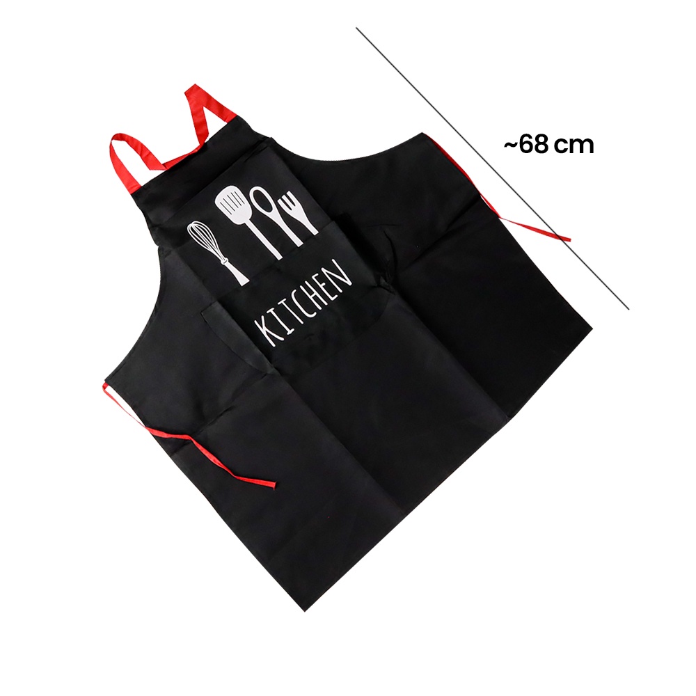 Celemek Apron Dapur Pria Wanit Model Kantung - JJ4115 - OMHZ4SBK Black