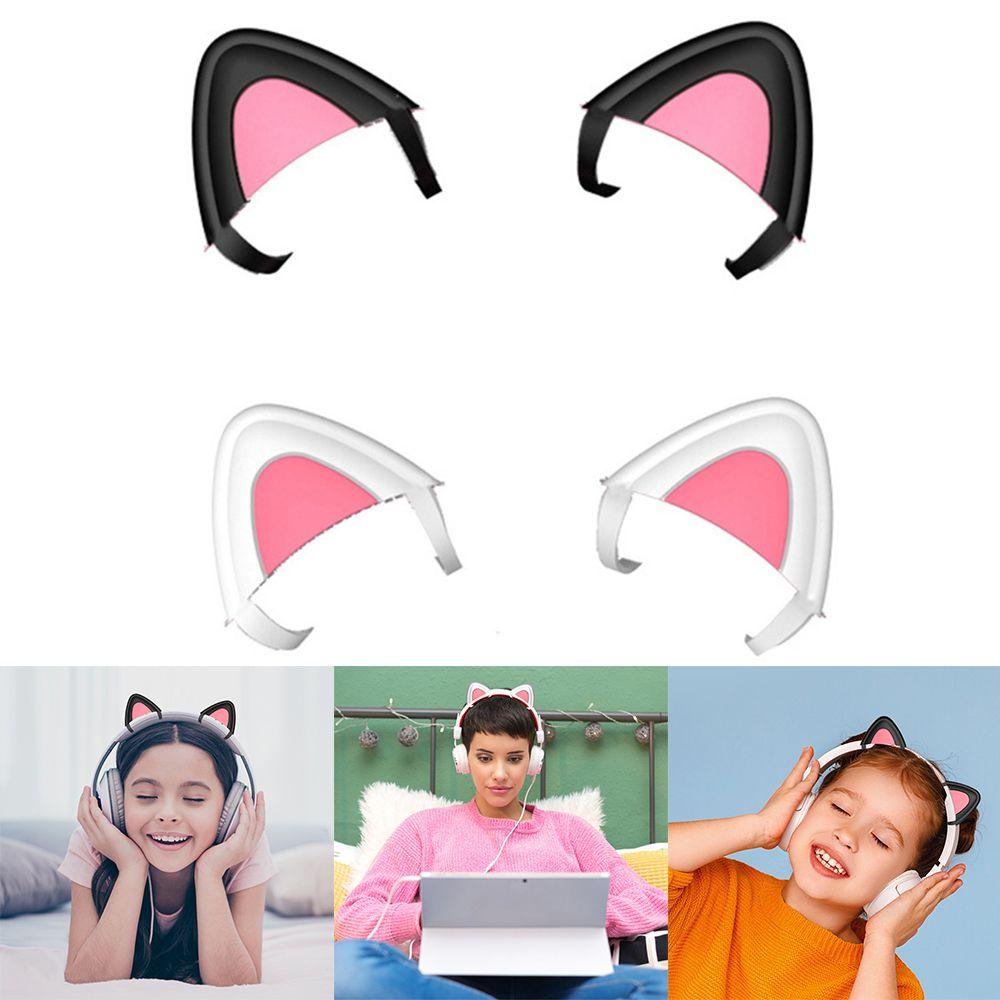 Top 1pasang Telinga Kucing Headphone Lucu Headset Dapat Dilepas