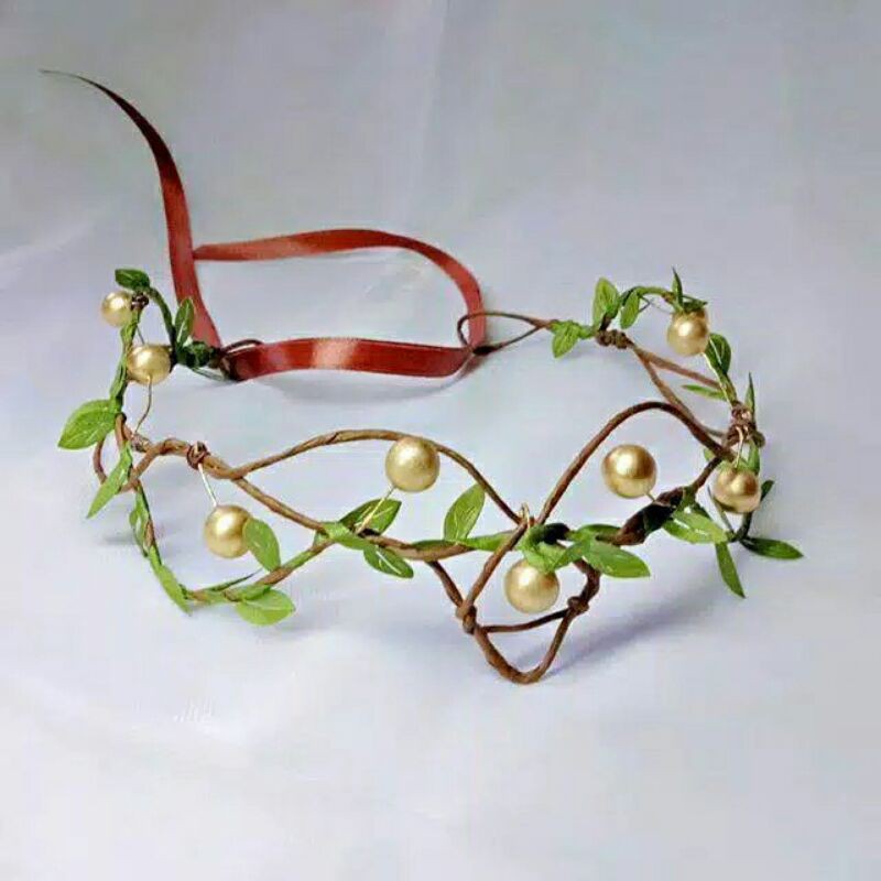 Flowercrown - simple flower crown / Mahkota bunga gold / bandana / headpiece / Crown pengantin