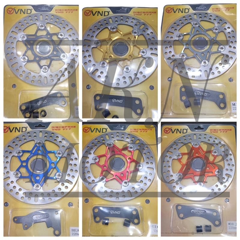 PIRINGAN / DISC CAKRAM DEPAN VND ORIGINAL 220mm PLUS BREKET MIO SPORTY SMILE XEON MIO SOUL KARBU DLL