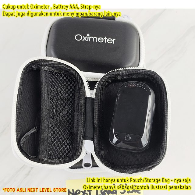 Pouch Oximeter Oxymeter Tas Dompet Case Casing Penyimpanan Black White