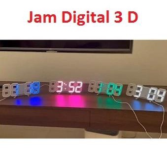 Jam LED Digital Alarm Clock 3D Jam Weker Meja Dinding LED Digital 3D