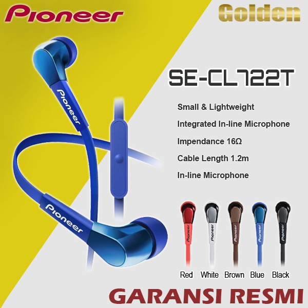 PIONERR SE CL 722T / SE CL722T / SECL722T Earphone With Mic Garansi Resmi