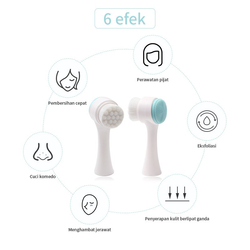BELLA - ALAT BRUSH SIKAT PEMBERSIH PIJAT WAJAH KOMEDO | FACE FACIAL SILICON 2IN1 IMPORT MURAH