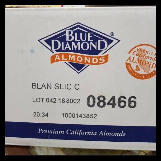 

DISKON TERBATAS !!! KACANG ALMOND SLICE MENTAH / SLICE ALMOND BLUE DIAMOND 1 KG TERLARIS