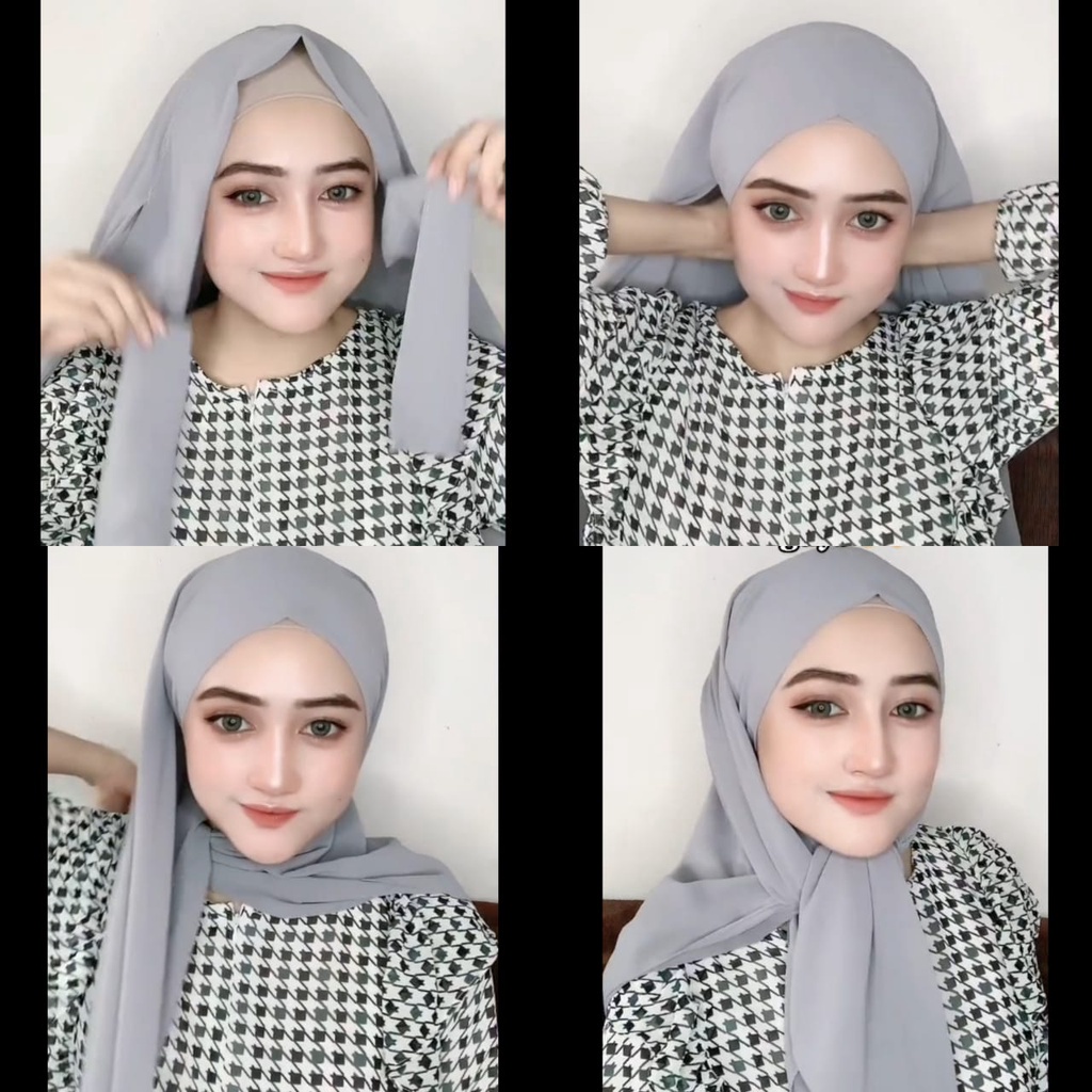 TERMURAH !! THREE HIJAB SEGITIGA INSTAN MALAY SEGIEMPAT INSTANT JILBAB