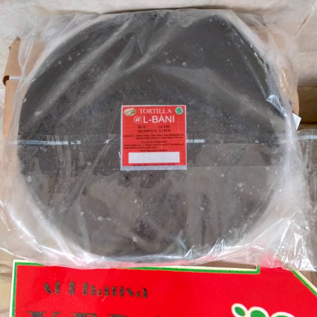 

Kulit kebab tortilla hitam ukuran 22cm isi 20pcs
