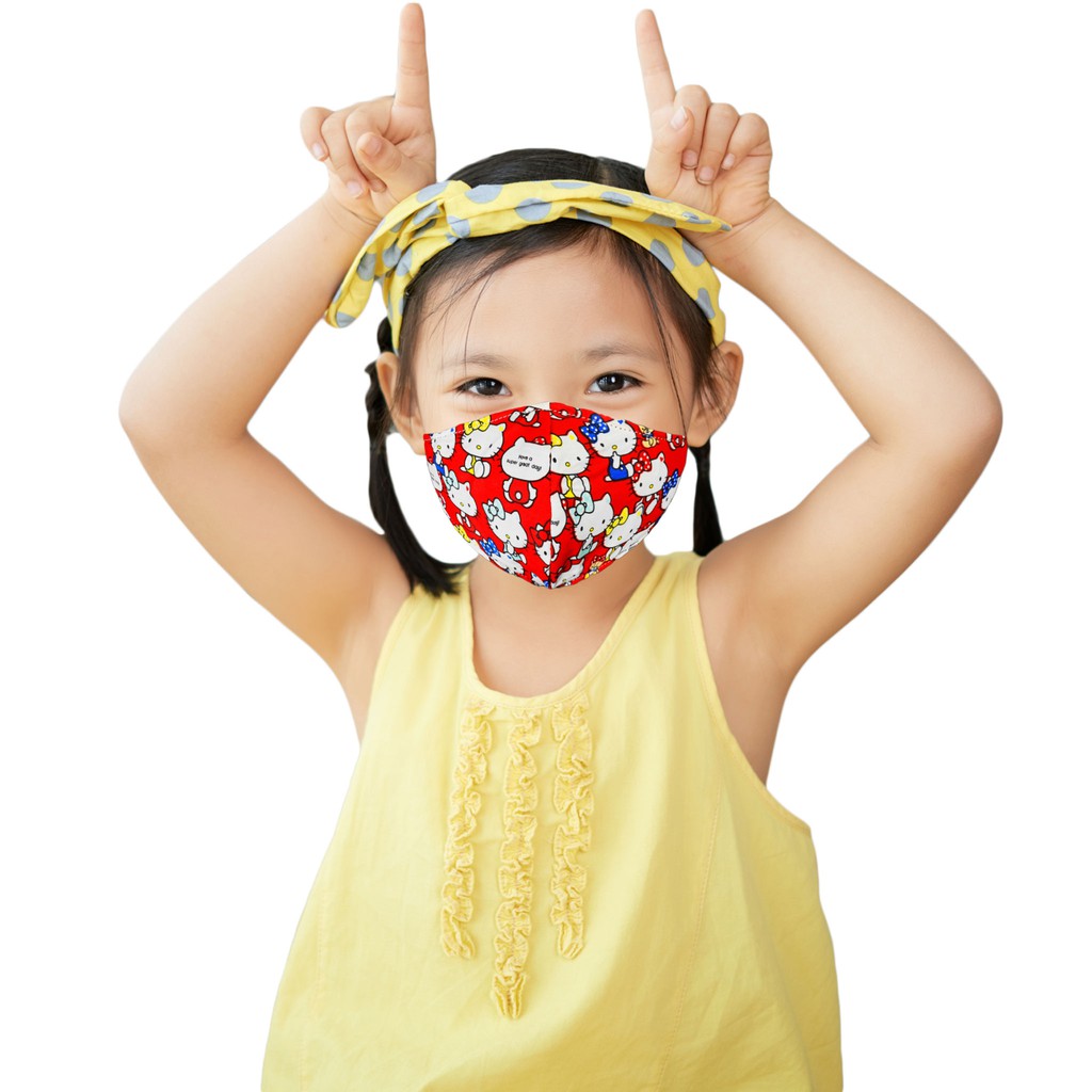 Masker Anak Karakter Model Korea 3 Lapis Headloop Earloop