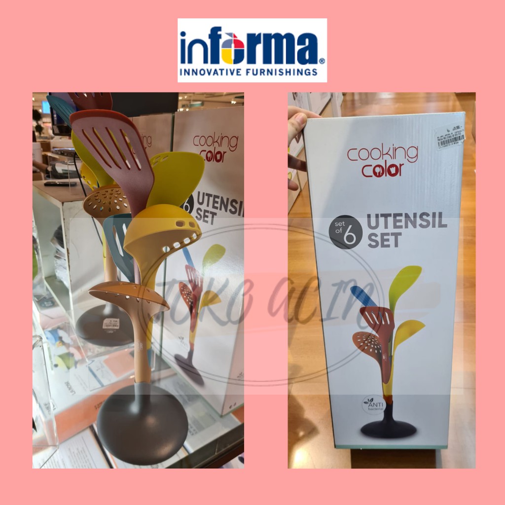 [COD] [SAMEDAY] COOKING COLOR UTENSIL SET 6 PCS INFORMA/SUTIL/CENTONG MASAK/SPATULA