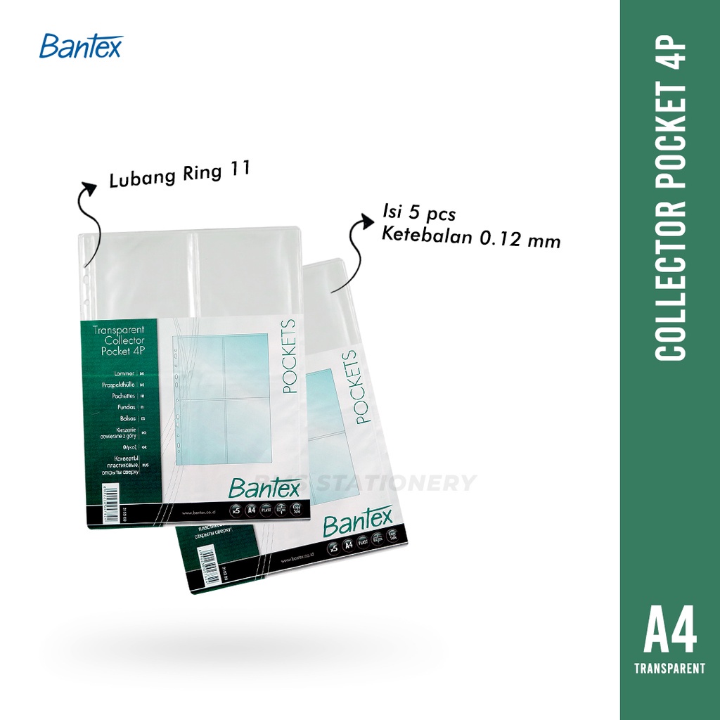 

[BMS Tangerang] Bantex Collector Pocket A4 4P / Pocket Sleeve Photo Card Transparent #2153 08