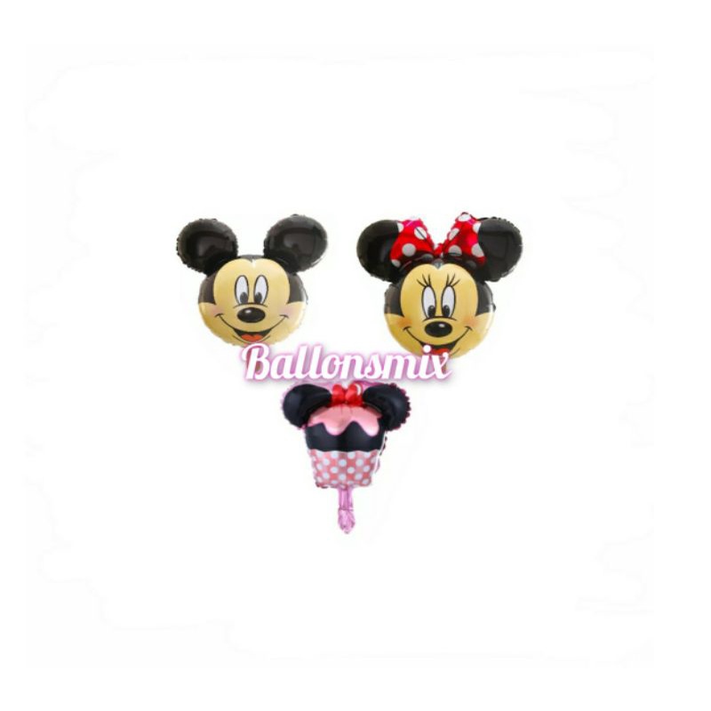 Balon Foil Mini Kepala Mickey mouse / minnie/ minnie mouse cake