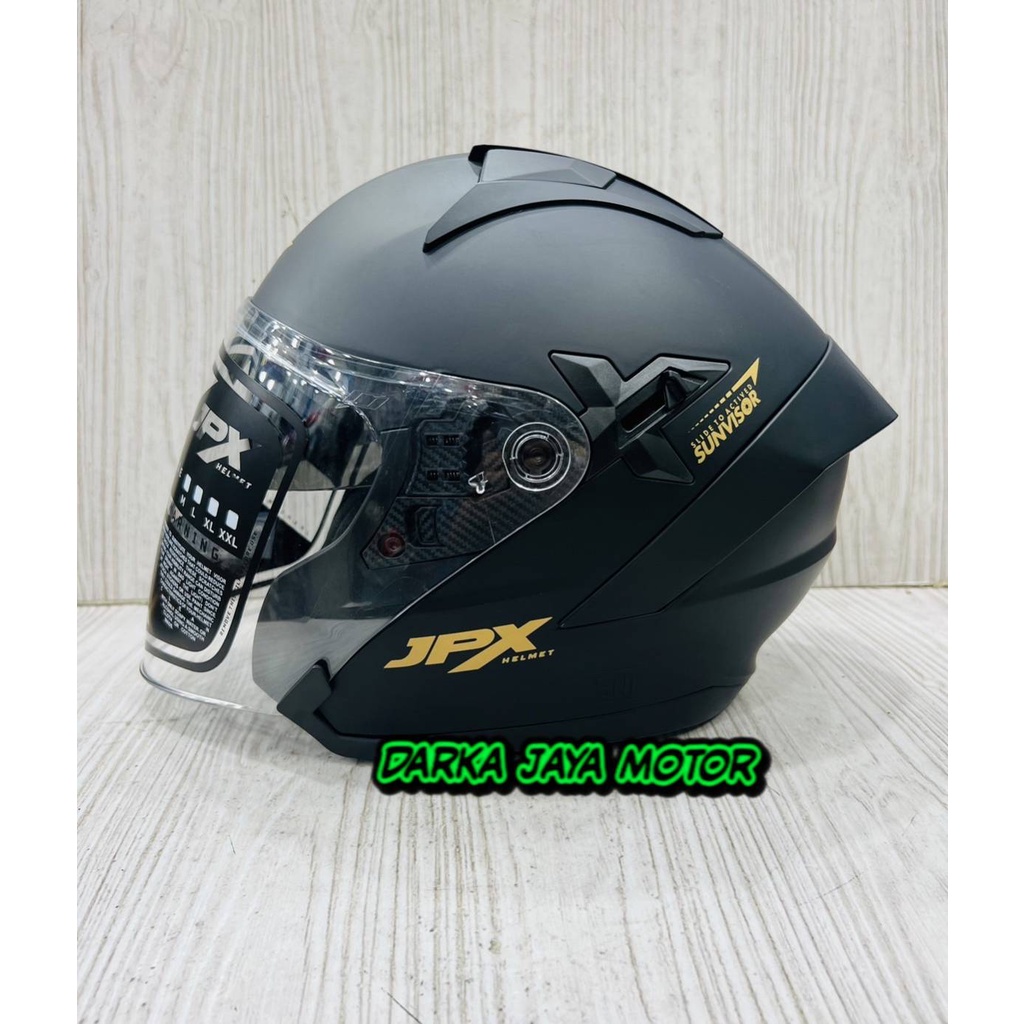Jual HELM HALF FACE JPX NOVA X SOLID BLACK DOFT/GOLD Shopee Indonesia